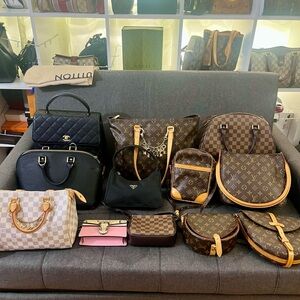 Louis Vuitton Brown and Tan Monogram Shoulder Bag